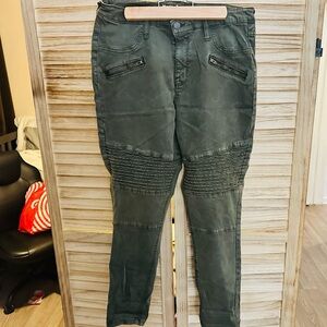 Massimo Olive Zipper Jeggings